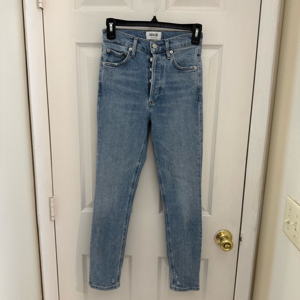 AGOLDE Women’s Nico Slim Jeans Size 23 Light Wash Skinny Button Fly